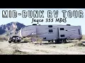 Empty RV Wheel Tour Jayco 355 MBQS Mid-Bunkhouse 5th Wheel Renovated for family of 5