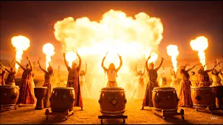 tribal drum trance shamanic ritual ambient music for meditation u0026 spiritual journey veo3 video
