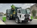 Frontier Waste Solutions Revving Peterbilt 520 Labrie Automizer Helping Hand Garbage Truck