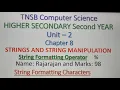 String Formatting Operators and String Formatting Characters Part 4 in Tamil A Jaya Mabel