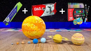 ✅ RETO: Haz el Sistema Solar usando solo estos 3 materiales: 🎨 Aluminio + Arcilla + Acrílicos 🟠