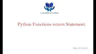 72-Python Functions Return Statement