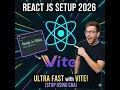 React JS Setup 2026 Stop Using CRA Use Vite Instead