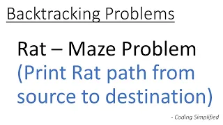 Rat - Maze Problem Backtracking Print Rat Path