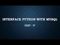 Interface Python With Mysql Part IV
