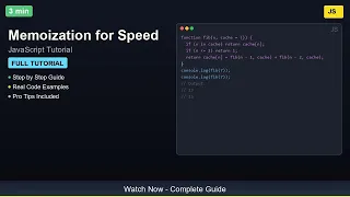 Memoization for Speed - Complete JavaScript Tutorial