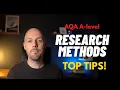 TOP TIPS for Research Methods Paper 2 AQA A-level Psychology
