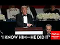 Trump Accuses Chuck Schumer Who s Sitting Right Next To Him Of Forcing Biden Out Al Smith Dinner