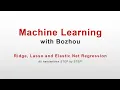 Intro to Machine Learning 6 Prevent overfitting using regularization Elastic Net