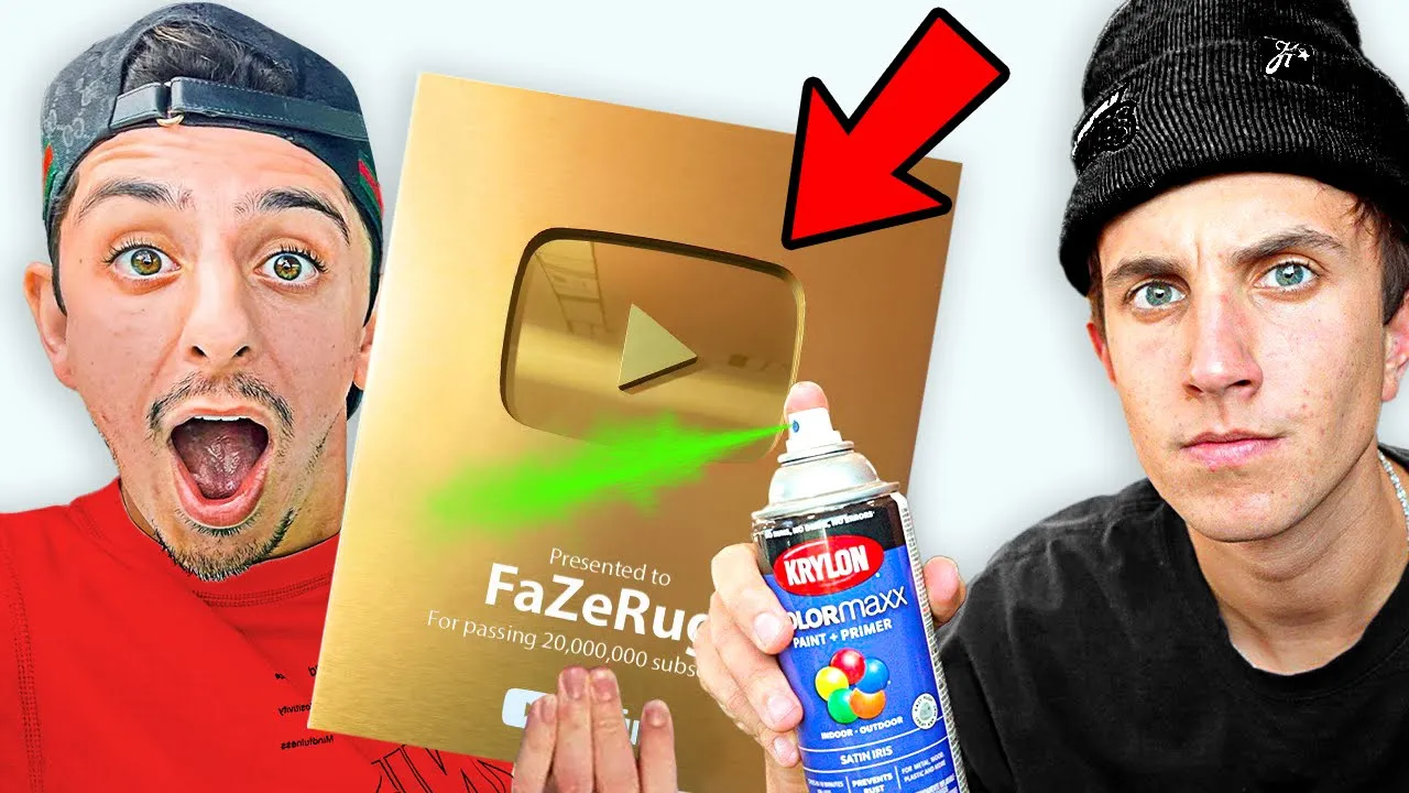 I Surprised Faze Rug with a Custom YouTube Play Button!