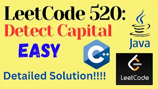 LeetCode 520 Detect Capital EASY C JAVA Detailed Solution