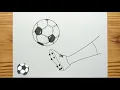 HOW TO DRAW KICK A SOCCER BALL