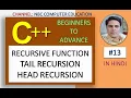 TAIL Recursion HEAD Recursion Recursive Function Recursion Recursion Example Hindi
