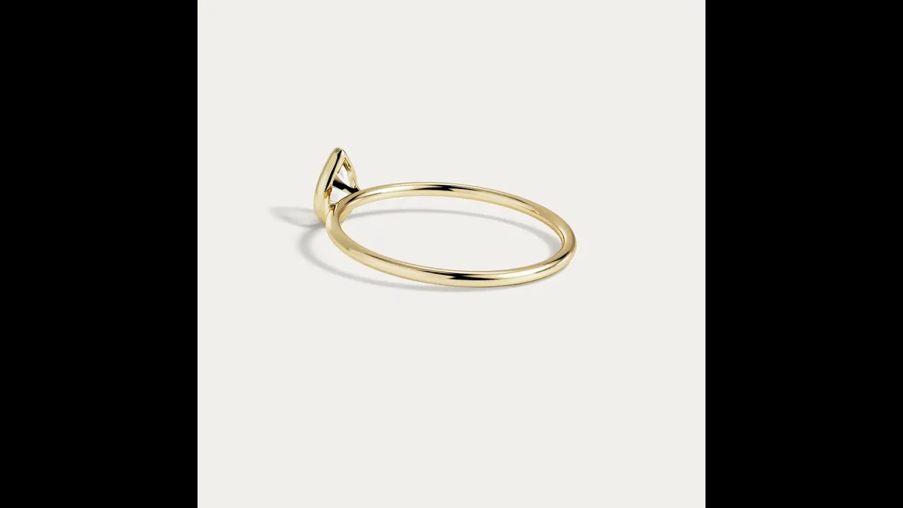 Minimalist Bezel Set Pear Lab Grown Diamond Ring
