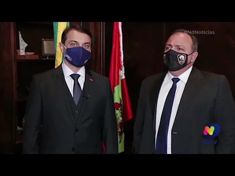 Ministro interino da Saúde, Eduardo Pazuello, visitou Santa Catarina nesta quarta-feira