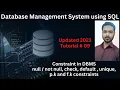 Tutorial 09 Constraint in DBMS - null notnull check default unique pk and fk constraints