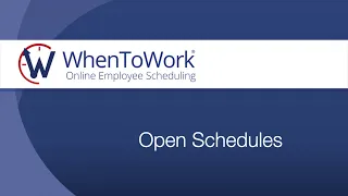 Open Schedules
