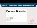 How to Create Password Generator in PHP Easy Way