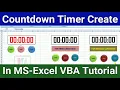 Countdown Timer in Excel how to make Digital countdown timer in Excel VBA step by step tutorial