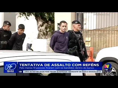 Tentativa de assalto com reféns: pelo menos 13 pessoas ficaram com os bandidos dentro do banco