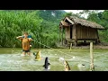 Download Lagu boy makes primitive fish traps for sale, builds complete wooden house in the forest