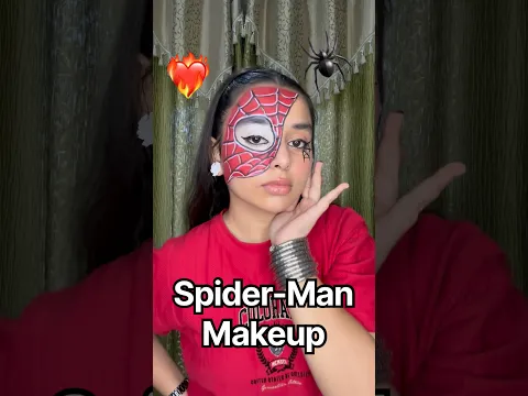 Day-76| Spider-Man Makeup🕷️❤️‍🔥 #minivlog #youtube #ashortaday #trending #fyp #spiderman #viral