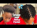 Detailed How to 2 strand Double strand twist Juicy Moist tutorial fast hair growth tips short