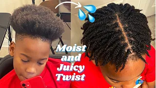 Detailed How to 2 strand Double strand twist Juicy Moist tutorial fast hair growth tips short