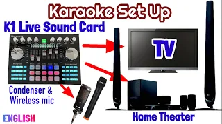 k1 live sound card to tv and home theater with condenser and wireless dynamic mic