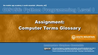 Python 06J - Computer Terms Glossary assignment