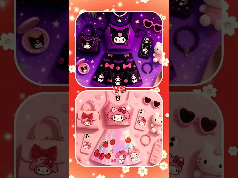 Purple vs Pink Kuromi 💜 Vs Mymelody🩷 Lisa Or Lena #pink #purple #tiktok #mymelody #kuromi #lisalena