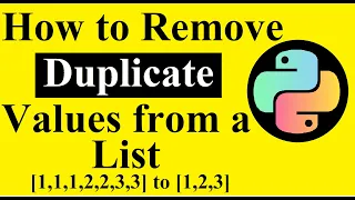 How to remove duplicate Numbers from a List Python tutorials for beginners interview question
