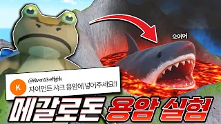 메갈로돈, 거대악어를 화산에 넣으면..?! 어메이징 실험 개구리 출동!!!!
