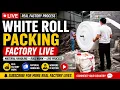 White Roll Packing Process Live Real Factory Material Handling