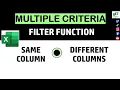 Filter Function Multiple Criteria Same Column Different Columns