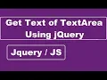 How To Get Text of TextArea Using jQuery