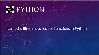 Lambda filter map reduce functions in Python