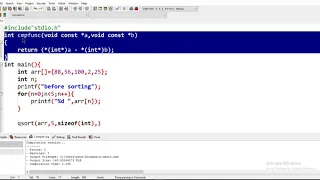 qsort library in c easy method to sort array in c