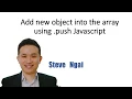 Add new object into the array using push Javascript and object constructor