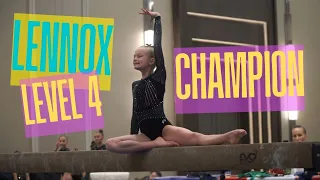 Gymnast Lennox Takes the GOLD in Level 4 Competition!