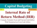 IRR internal rate of return method internal rate of return method from dwivedi guidance finance