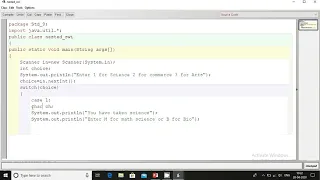 Nested Switch in Java With Sample program