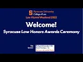 Syracuse Law Honors Awards Ceremony - LAW 2022