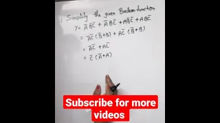 Boolean Algebra Simplify boolean Expression
