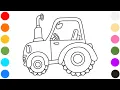 Tractor Coloring Page for Kids Farm Tractor Coloring Learn Colors