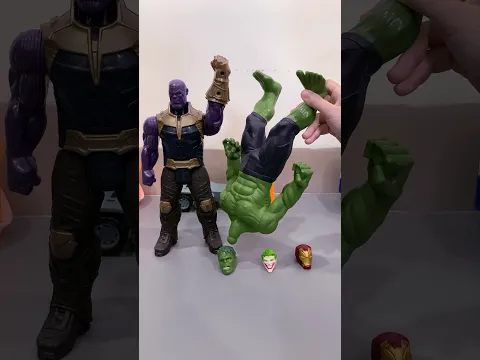 Where are the heads of Hulk, Thanos, Joker, and Iron Man?