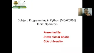 Lecture 4 Operators in Python