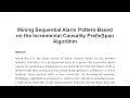 Mining Sequential Alarm Pattern Based on the Incremental Causality PrefixSpan Algorithm