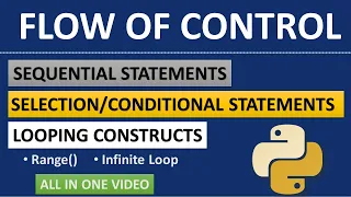 CONTROL FLOW IN PYTHON SEQUENTIAL SELECTION LOOPING STATEMENTS RANGE INFINITE LOOP