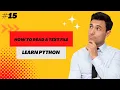 Learn python how to read a text file Tutorial Python beginners programming Cool Techy Guy